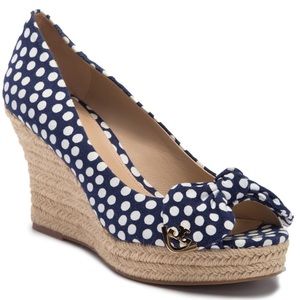 Tory burch polka dot wedges sandals size 7 new no tag